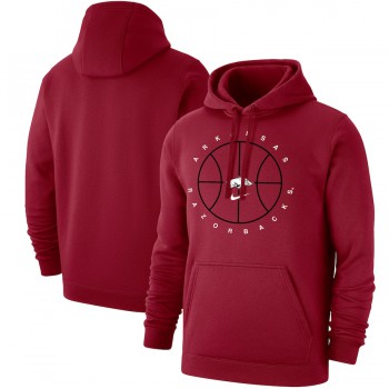 Men's - Arkansas Razorbacks Nike Icon Club Fleece Pullover Cardinal College Basketball Hoodie