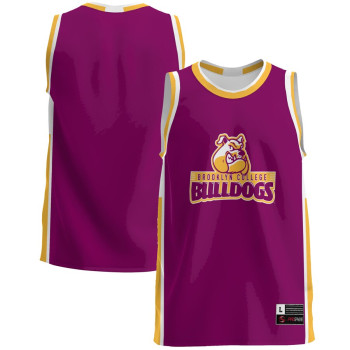 Men's - Brooklyn College Bulldogs Maroon College Basketball Jersey