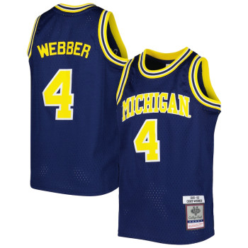 Youth Chris Webber Michigan Wolverines Mitchell & Ness Swingman Replica Navy College Basketball Jersey