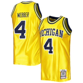 Men's - Chris Webber Michigan Wolverines Mitchell & Ness Authentic College Vault 1991-92 Maize College Basketball Jersey Men's - Chris Webber Michigan Wolverines Mitchell & Ness Authentic College Vault 1991-92 Maize College Basketball Jersey