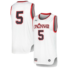 Men's - Cincinnati Bearcats Under Armour Replica White College Basketball Jersey