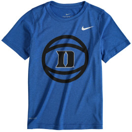 Youth Duke Blue Devils Nike and Logo Performance Royal College Basketball T-Shirt