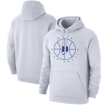 Men's - Duke Blue Devils Nike Icon Club Fleece Pullover White College Basketball Hoodie