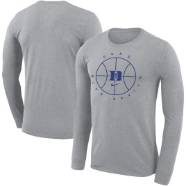 Men's - Duke Blue Devils Nike Icon Legend Performance Long Sleeve Heathered Gray College Basketball T-Shirt