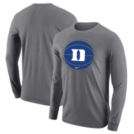 Men's - Duke Blue Devils Nike Long Sleeve Heather Gray College Basketball T-Shirt