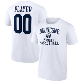 Women's Duquesne Dukes Customize NIL Gameday Tradition White College Basketball T-Shirt