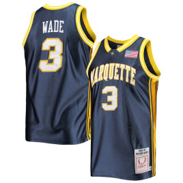 Men's - Dwyane Wade Marquette Golden Eagles Mitchell & Ness 2002-03 Authentic Throwback College Navy College Basketball Jersey Men's - Dwyane Wade Marquette Golden Eagles Mitchell & Ness 2002-03 Authentic Throwback College Navy College Basketball Jersey