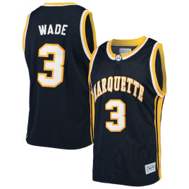 Men's - Dwyane Wade Marquette Golden Eagles Original Retro Brand Alumni Navy College Basketball Jersey