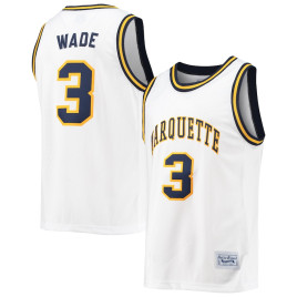 Men's - Dwyane Wade Marquette Golden Eagles Original Retro Brand Commemorative Classic White College Basketball Jersey