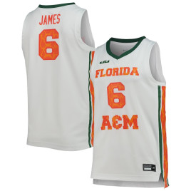 Men's - Florida A&M Rattlers Nike x LeBron James Replica White College Basketball Jersey