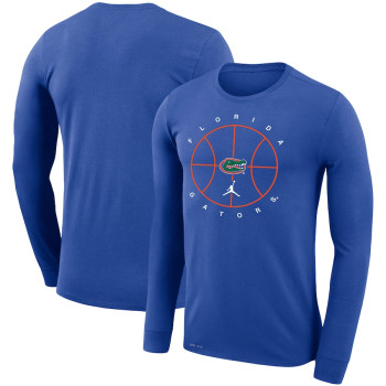 Men's - Florida Gators Jordan Brand Icon Legend Performance Long Sleeve Royal College Basketball T-Shirt