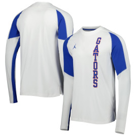 Men's - Florida Gators Jordan Brand Shooting Raglan Long Sleeve White College Basketball T-Shirt