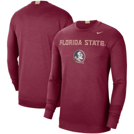 Men's - Florida State Seminoles Nike 2021-22 Team Spotlight Performance Long Sleeve Top - Garnet