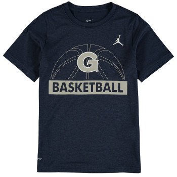 Youth Georgetown Hoyas Jordan Brand and Logo Performance Navy College Basketball T-Shirt