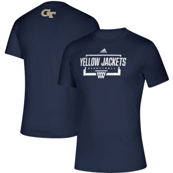 Men's - Georgia Tech Yellow Jackets adidas Fastboard Creator Navy College Basketball T-Shirt