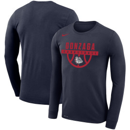 Men's - Gonzaga Bulldogs Nike Drop Legend Long Sleeve Performance Navy College Basketball T-Shirt