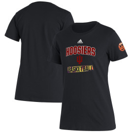 Women's Indiana Hoosiers adidas Bench Black College Basketball T-Shirt
