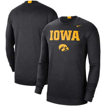 Men's - Iowa Hawkeyes Nike 2021-22 Team Spotlight Performance Long Sleeve Top - Black Men's - Iowa Hawkeyes Nike 2021-22 Team Spotlight Performance Long Sleeve Top - Black