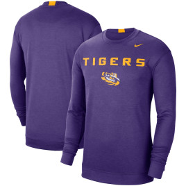 Men's - LSU Tigers Nike 2021-22 Team Spotlight Performance Long Sleeve Top - Purple Men's - LSU Tigers Nike 2021-22 Team Spotlight Performance Long Sleeve Top - Purple