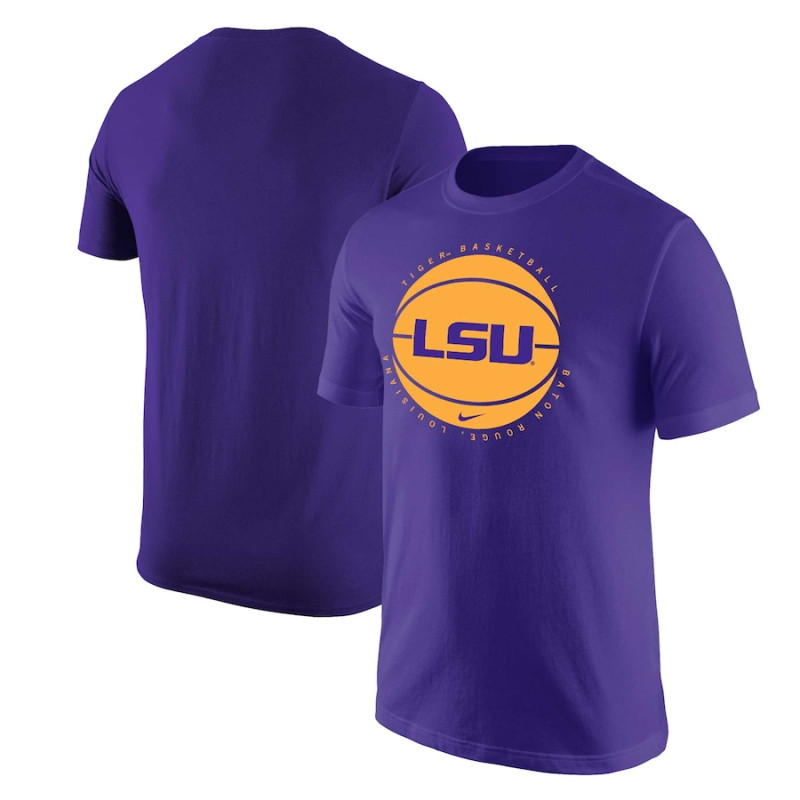 Men's - LSU Tigers Nike Logo Purple College Basketball T-Shirt Men's - LSU Tigers Nike Logo Purple College Basketball T-Shirt