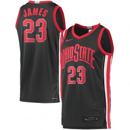Men's - LeBron James Ohio State Buckeyes Nike Limited Charcoal College Basketball Jersey