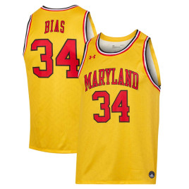 Men's - Len Bias Maryland Terrapins Under Armour Replica Player Gold College Basketball Jersey Men's - Len Bias Maryland Terrapins Under Armour Replica Player Gold College Basketball Jersey