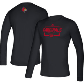 Men's - Louisville Cardinals adidas Fastboard Creator Long Sleeve Black College Basketball T-Shirt