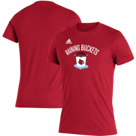 Men's - Louisville Cardinals adidas Raining Buckets Tri-Blend Red College Basketball T-Shirt