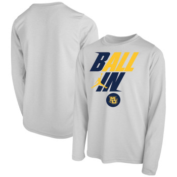 Youth Marquette Golden Eagles Jordan Brand Ball In Bench Long Sleeve White College Basketball T-Shirt