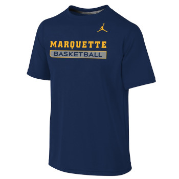 Youth Marquette Golden Eagles Jordan Brand Legend Practice Performance Navy College Basketball T-Shirt