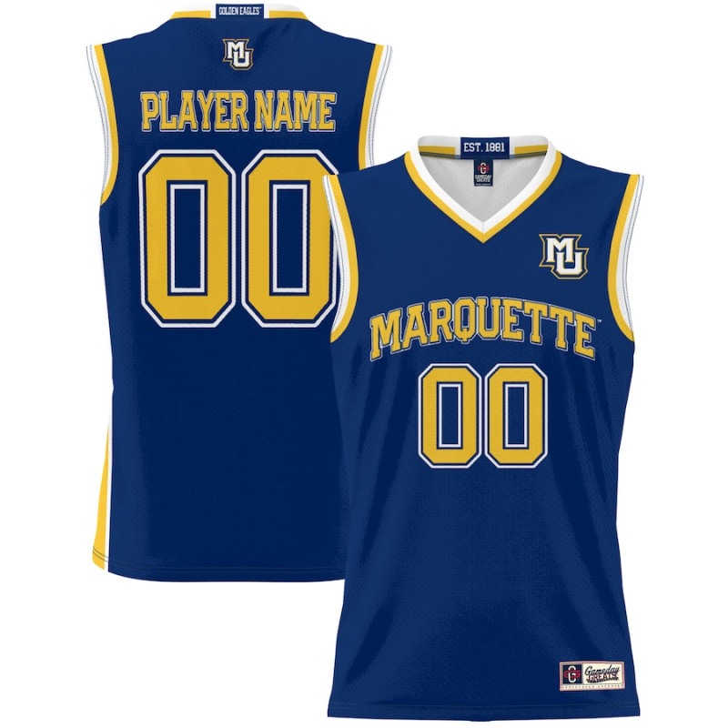 Women's Marquette Golden Eagles ProSphere NIL Customize Navy College Basketball Jersey Women's Marquette Golden Eagles ProSphere NIL Customize Navy College Basketball Jersey