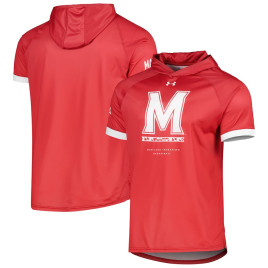Men's - Maryland Terrapins Under Armour On-Court Raglan College Basketball Hoodie Red College Basketball T-Shirt