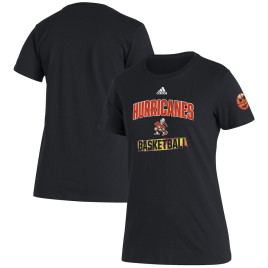 Women's Miami Hurricanes adidas Bench Black College Basketball T-Shirt