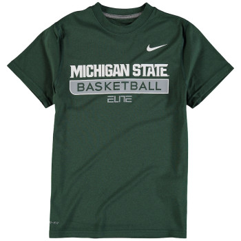Youth Michigan State Spartans Nike Legend Practice Elite Performance Green College Basketball T-Shirt