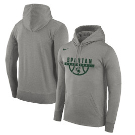 Men's - Michigan State Spartans Nike Drop Circuit Performance Pullover Gray College Basketball Hoodie