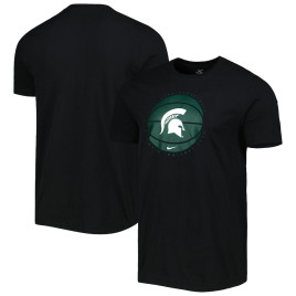 Men's - Michigan State Spartans Nike Logo Black College Basketball T-Shirt
