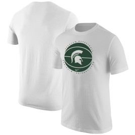 Men's - Michigan State Spartans Nike Logo White College Basketball T-Shirt