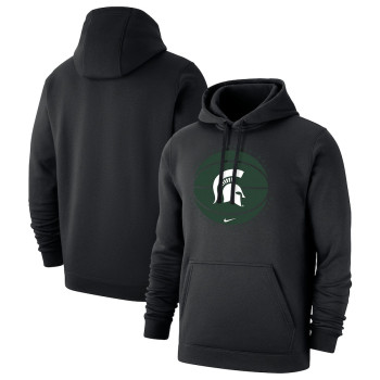 Men's - Michigan State Spartans Nike Pullover Black College Basketball Hoodie