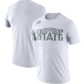 Men's - Michigan State Spartans Nike Retro 2-Hit White College Basketball T-Shirt