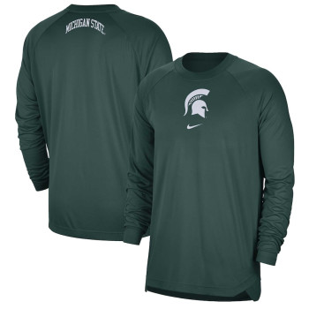 Men's - Michigan State Spartans Nike Spotlight Performance Raglan Green College Basketball T-Shirt