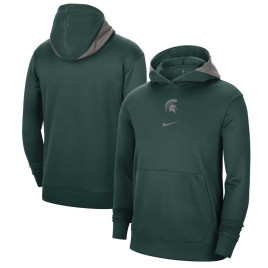Men's - Michigan State Spartans Nike Team Spotlight Performance Pullover Green College Basketball Hoodie