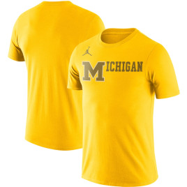 Men's - Michigan Wolverines Jordan Brand Retro 2-Hit Maize College Basketball T-Shirt