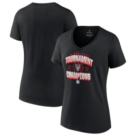Women's NC State Wolfpack 2022 ACC Conference Tournament Champions V-Neck Black College Basketball T-Shirt Women's NC State Wolfpack 2022 ACC Conference Tournament Champions V-Neck Black College Basketball T-Shirt