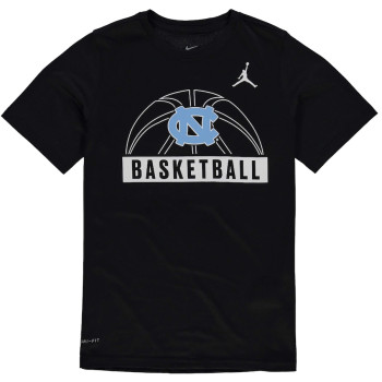 Youth North Carolina Tar Heels Jordan Brand and Logo Performance Black College Basketball T-Shirt