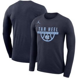 Men's - North Carolina Tar Heels Jordan Brand Drop Legend Long Sleeve Performance Navy College Basketball T-Shirt