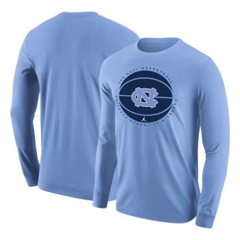 Men's - North Carolina Tar Heels Jordan Brand Long Sleeve Carolina Blue College Basketball T-Shirt