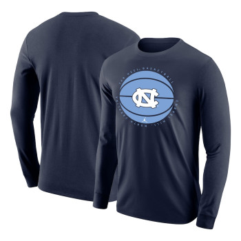 Men's - North Carolina Tar Heels Jordan Brand Long Sleeve Navy College Basketball T-Shirt