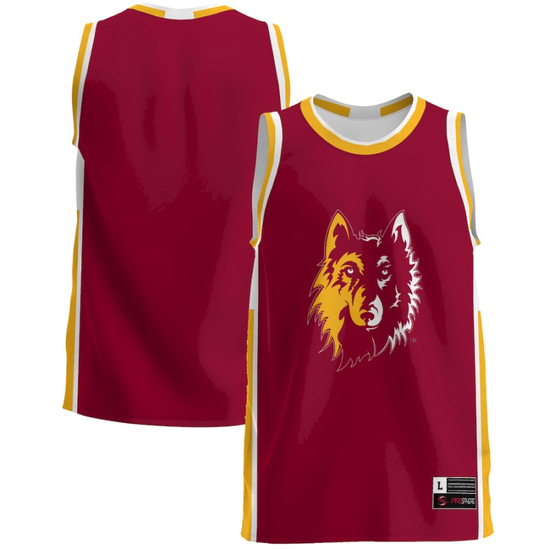 Men's - Northern State University Wolves Maroon College Basketball Jersey Men's - Northern State University Wolves Maroon College Basketball Jersey