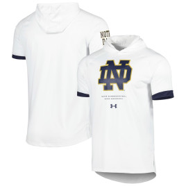 Men's - Notre Dame Fighting Irish Under Armour On-Court Raglan College Basketball Hoodie White College Basketball T-Shirt