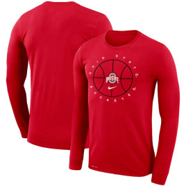 Men's - Ohio State Buckeyes Nike Icon Legend Performance Long Sleeve Red College Basketball T-Shirt